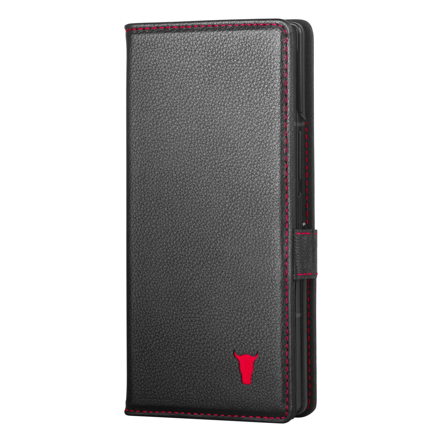 TORRO Case Compatible with Samsung Galaxy Z Fold7 2025 – Premium Leather Wallet Case with Stand Function and Card Slots (Black)