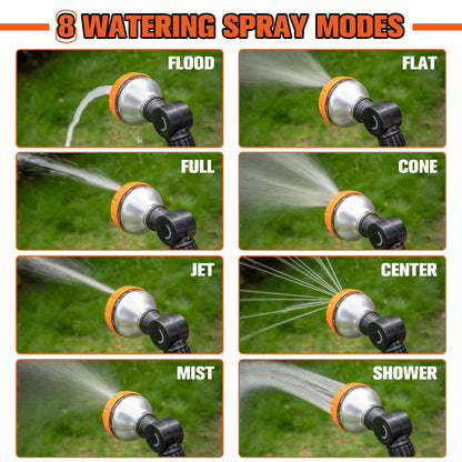 Saillong 2 Pack Garden Hose Wand, Adjustable Watering Wand with Textured Handle, 8 Spray Patterns Hose Sprayer for High Plants, Lawn, Car Washing and Irrigation