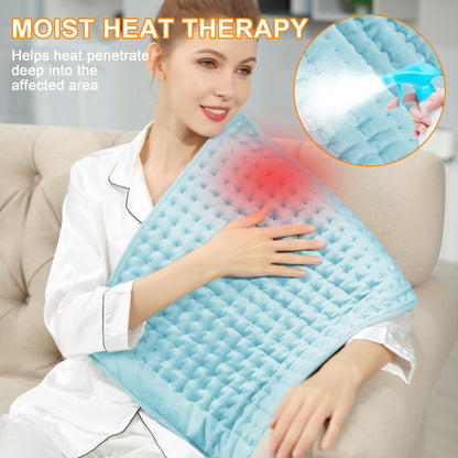 Heating Pad,Electric Heating Pads for Back,Neck,Abdomen,Moist Heating Pad for Shoulder,Knee,Arms,Legs,Dry/Moist Heat & Auto Shut Off,Birthday Gifts for Men and Women(Light Gray, 24''×12'')