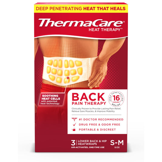 ThermaCare Advanced Back & Hip HeatWraps - Long-Lasting, Disposable Heat Therapy for Lower Back Pain, Muscle Soreness, & Herniated Discs - Drug-Free - L/XL - (10-Count)