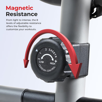 Sunny Health & Fitness Essential Magnetic Resistance 2-in-1 Cross Trainer Elliptical Bike, with Digital Performance Monitor, Optional Bluetooth with Exclusive SunnyFit App - SF-E322004