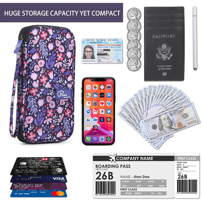 VanFn RFID Travel Passport Wallet, Family Passport Holder, Trip Document Organizer P.Travel Series