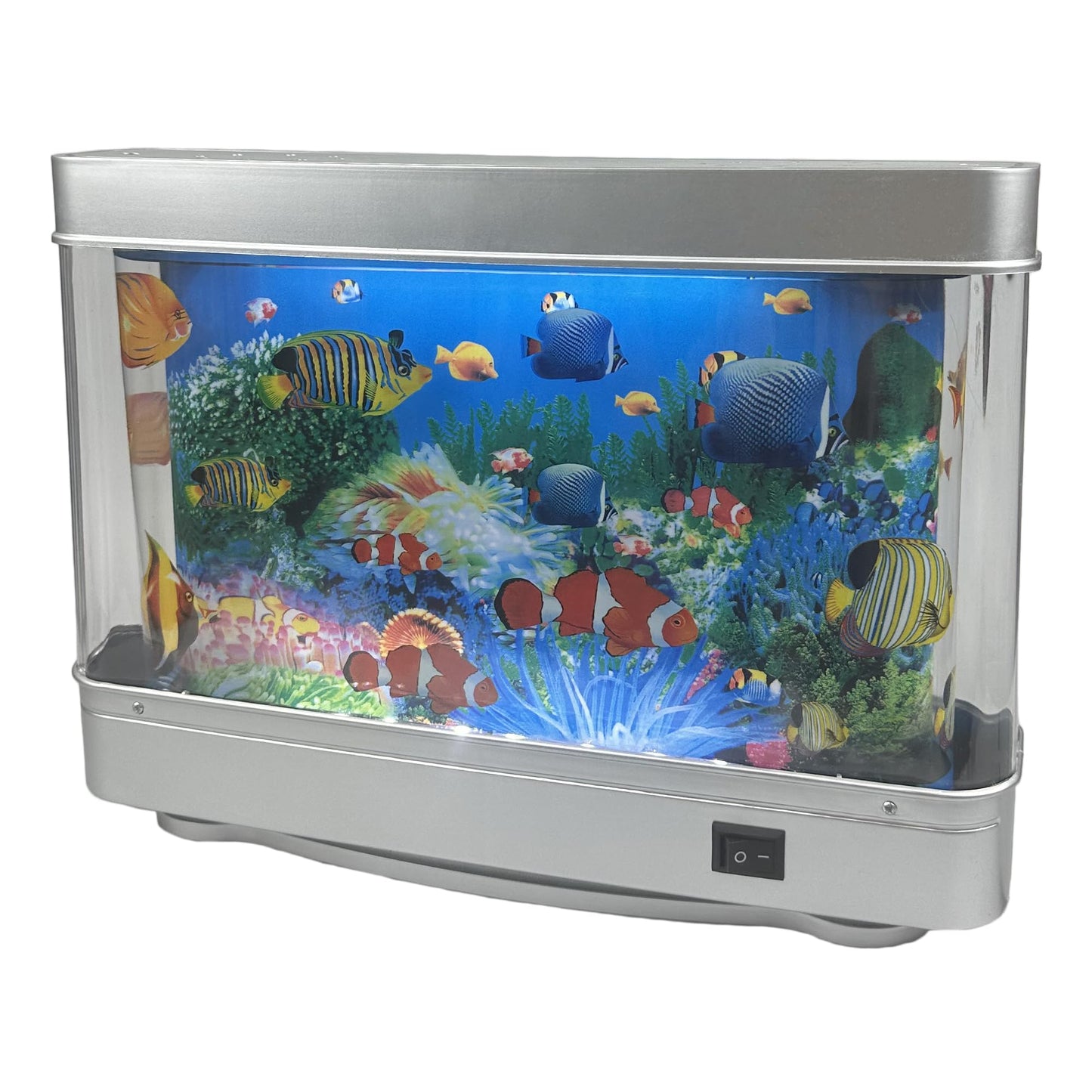 Tokenkuko Fake Motion Fish Tank Mini Aquarium, Artificial Tropical Decorative Lamp Night Light with Moving Fish, Gift for Family(US Plug)
