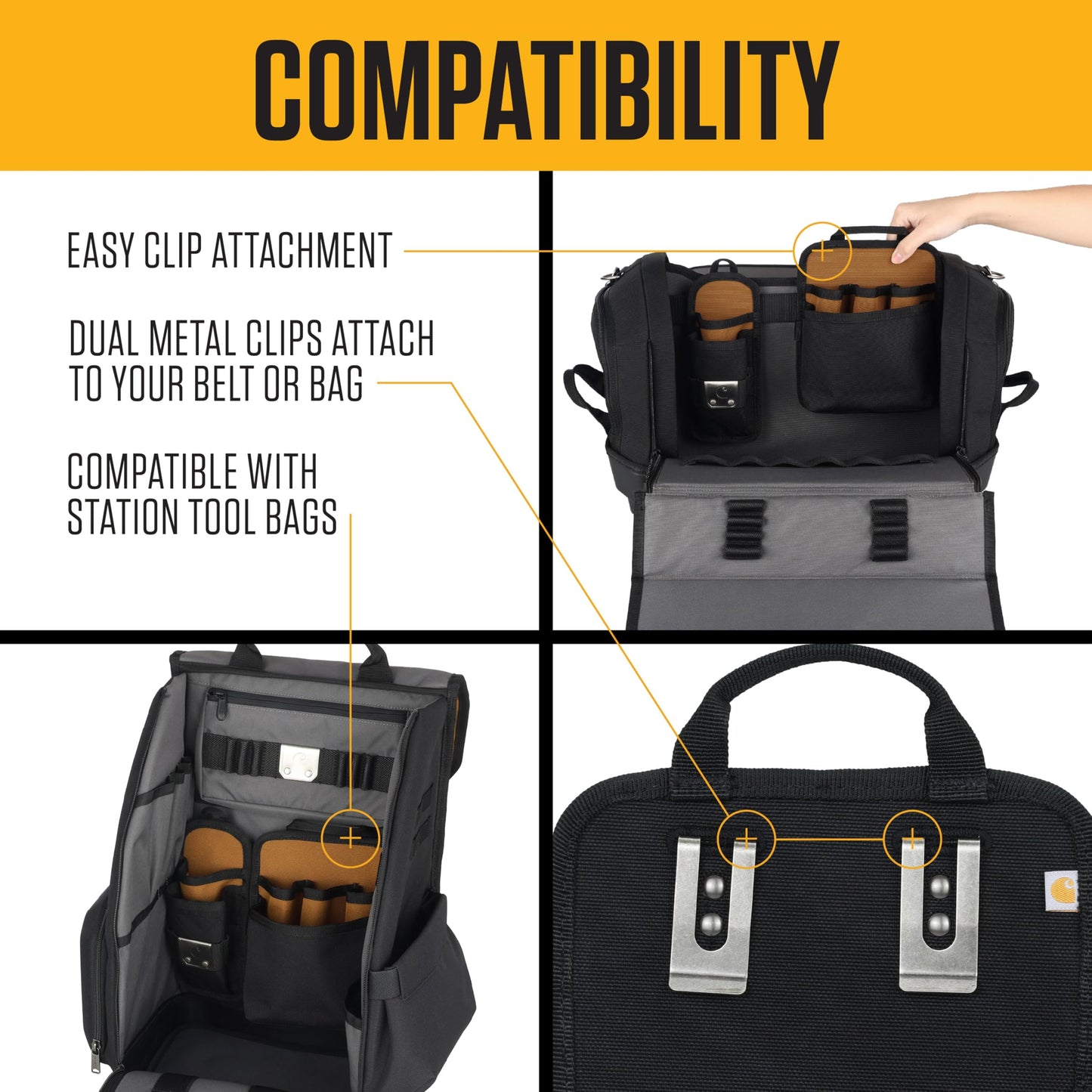 Carhartt Station Tool Pouches, Durable Organizer, Compatible with All Station Tool Bags, Medium
