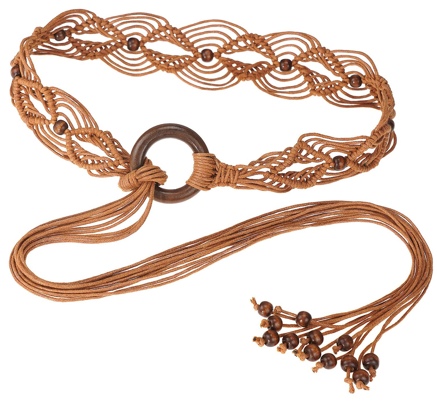 Suyi Boho Braid Belt for Women Bohemian Woven Waist Belts for Dress 170CM Brown 4