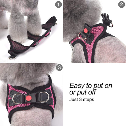 matilor Dog Harness Step-in Breathable Puppy Cat Dog Vest Harnesses for Small Medium Dogs Blue