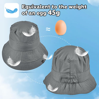 Sukeen Lightweight Bucket Hat for Women Quick-Dry Hiking Hat Packable Foldable UV Sun Hat for Outdoor Activities Gray