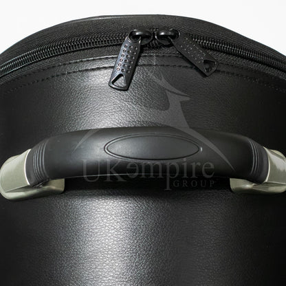 UK EMPIRE GROUP Premium Masonic Knights Templar Chapeau Case, Black Leather Red (lined) – Freemason Bags & Cases