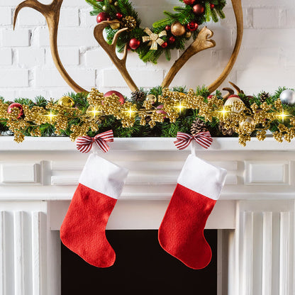 Syhood Christmas Berry String Garland with Lights Thanksgiving Artificial Lighted Garland for Xmas Winter Tree Decor Home Office Fireplace Mantel Decoration Holiday Valentines, 6 ft(Gold,1 Pc)