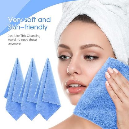 Syhood 12 Pieces Face Wash Cloth 12 x 12 in Makeup Remover Cloths Towel Coral