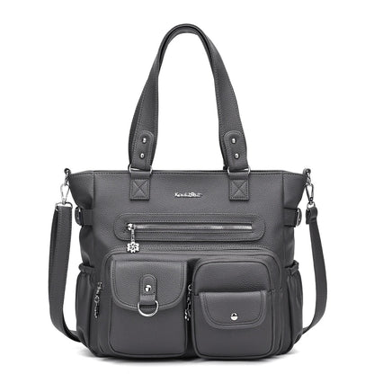 KouLi Buir Large Crossbody Bag for Women, Shoulder Bag Tote Handbag with Adjustable Strap, Vegan Leather Hobo Bags for Work Travel(Charcoal Gray)