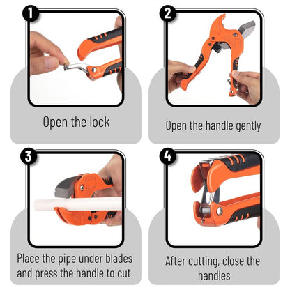 Bates- PVC Pipe Cutter, Cuts up to 1-5/8", Ratchet Pipe Cutter