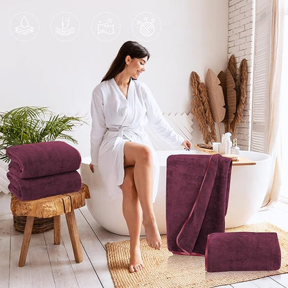 TENSTARS Silk Hemming Bath Towels