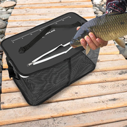 Floating Fishing Basket - Collapsible Net Cage for Live Fish | Rubber Coated, 24L/40L/59L, Black/Grey