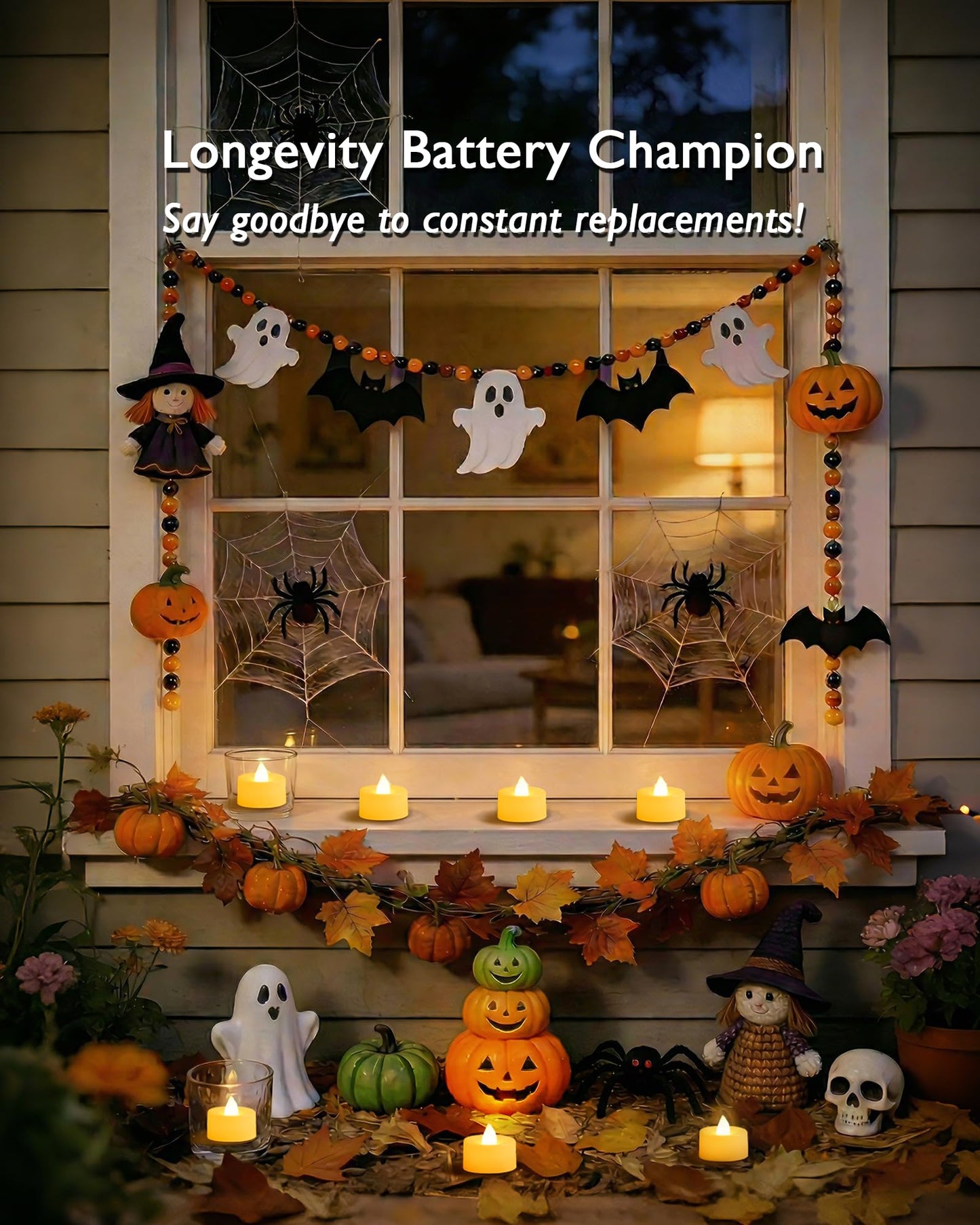 Amagic 50 Pack Battery Operated Tea Lights Candles, Fake Tealights Candles, Flameless LED Tea Lights for Halloween, Wedding, Votive, Festival, Table Decor(50 Pack, Warm White)