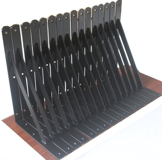 12 Pack L10 x H 8" Black Heavy Duty Shelf Brackets with Screws Metal Shelf Brackets Shelf Support Angle Brackets for Shelves L Brackets Heavy Duty Floating Shelf Brackets