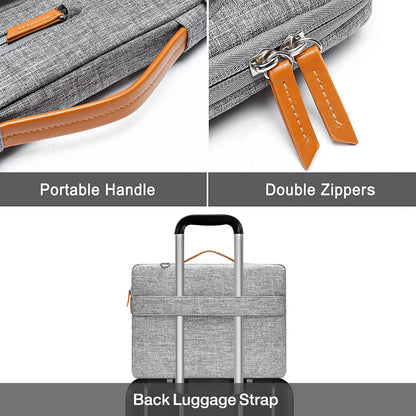MOSISO 360 Protective Laptop Shoulder Bag,15-15.6 inch Computer Bags Compatible with MacBook Pro 16 inch, HP, Dell, Lenovo, Asus Notebook,Side Open Messenger Bag with 4 Zipper Pockets, Gray