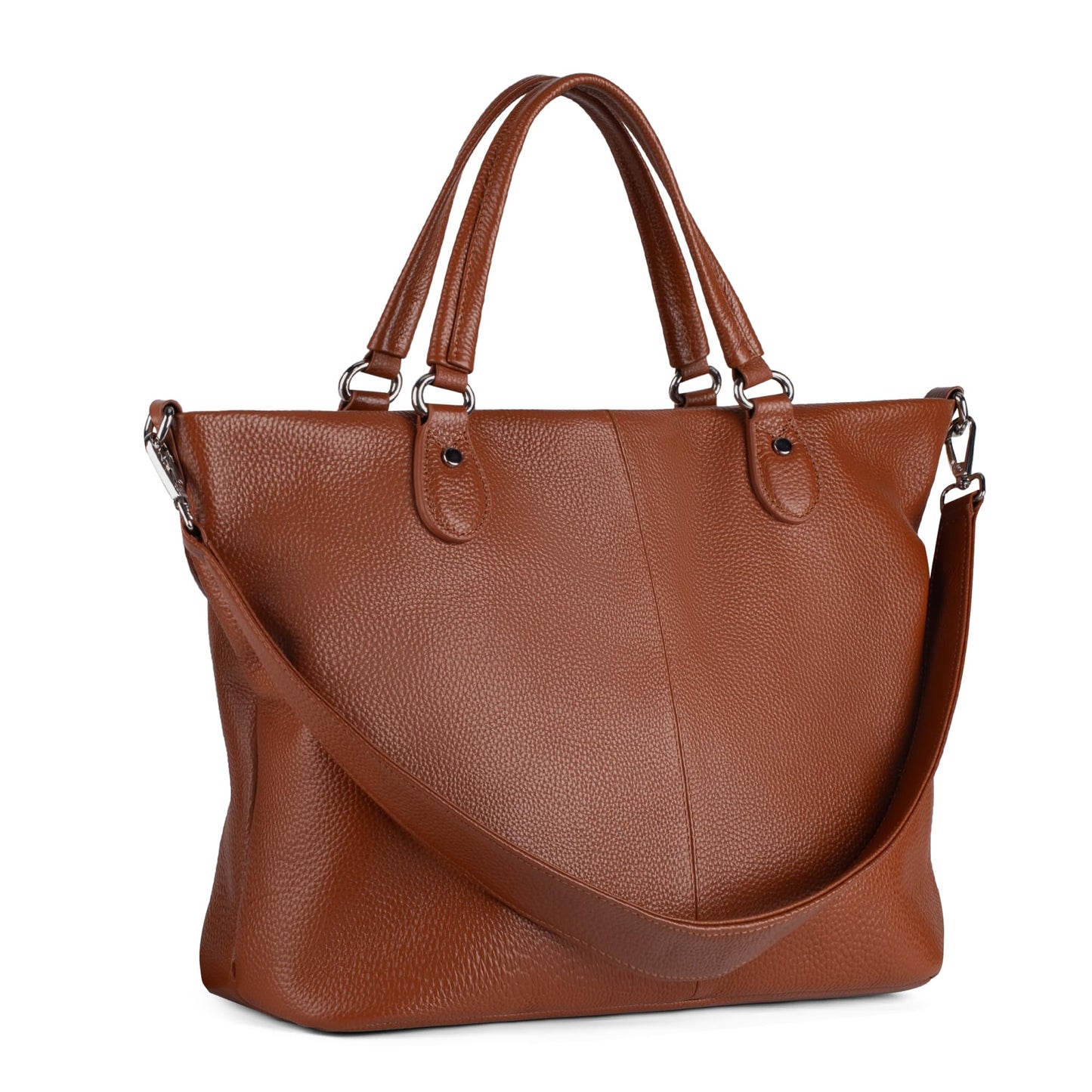befen Brown Soft Real Leather Tote Bag for Women, Womens Leather Work Purses Handbags Crossbody Shoulder Bags with Top Handles Satchel Purse