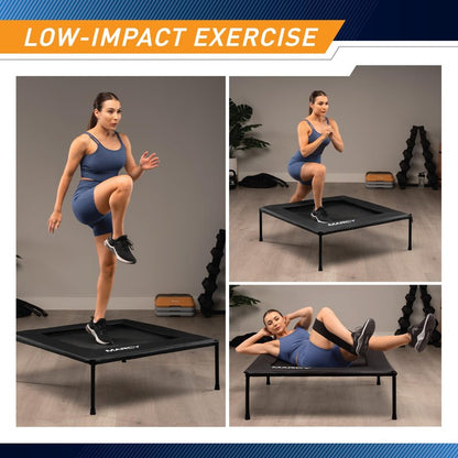 Marcy 40-Inch Square Cardio Rebounder Trampoline (TPL-41SQ) – Stable Steel Frame for Home Gym, Weight Loss, and Balance Training