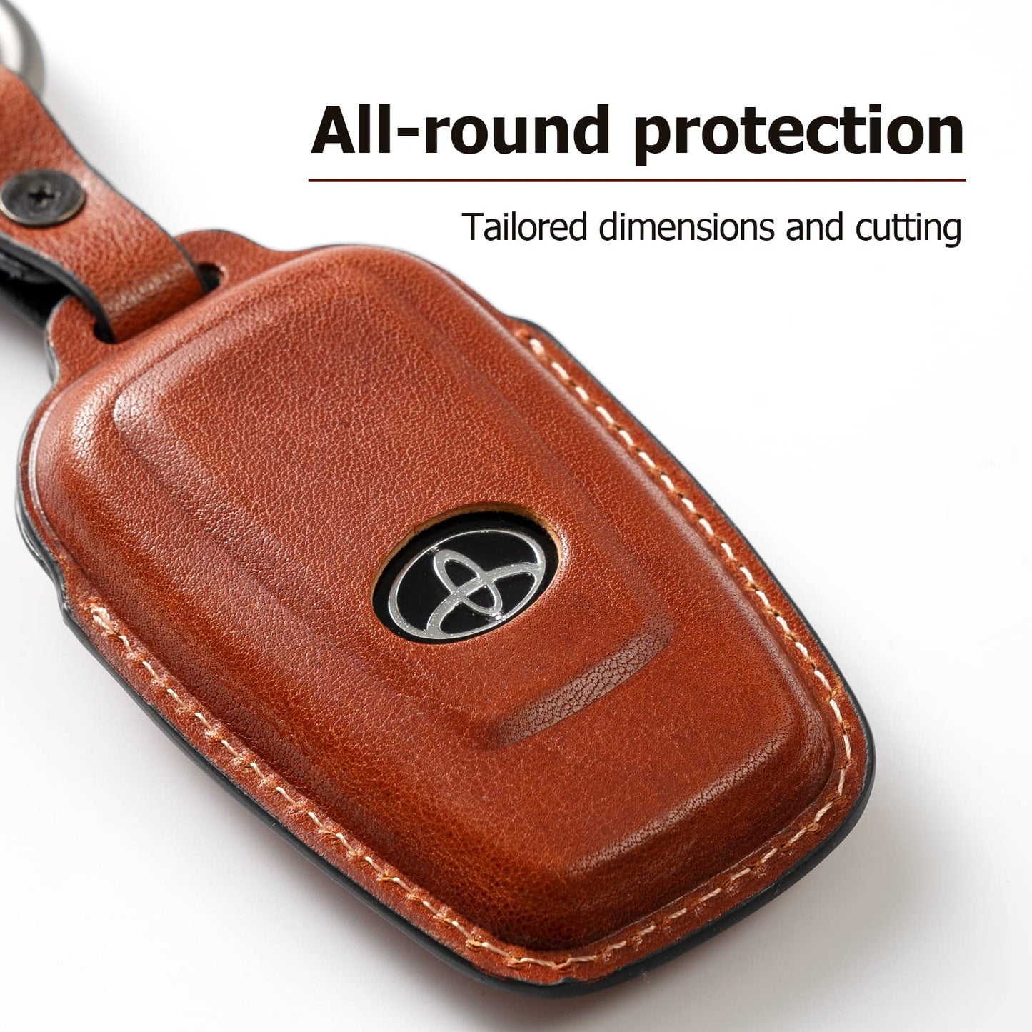 Smyfob for Toyota Key fob Cover Leather car Key case Avalon Camry TRD Corolla Highlander Prius Prime RAV4 Prime CHR Accessories
