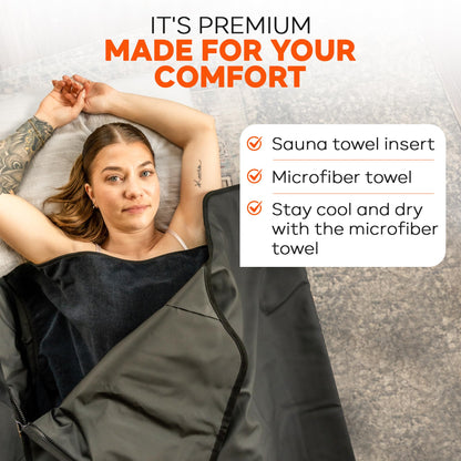 Happy Sol Sauna Blanket Towel Insert - Absorbent Insert for Sauna Blanket - Reusable and Machine Washable - 58"x70"- Luxurious Microfiber Material