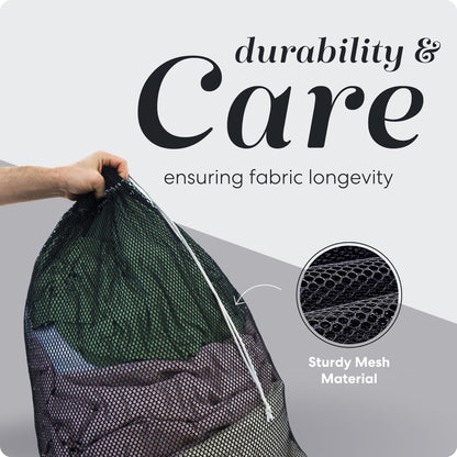 Mesh XL Laundry Bag - Large 24" x 36" - Durable, Machine Washable with Secure Drawstring Closure - Perfect for College Dorms, Laundromats, Apartments (Black)