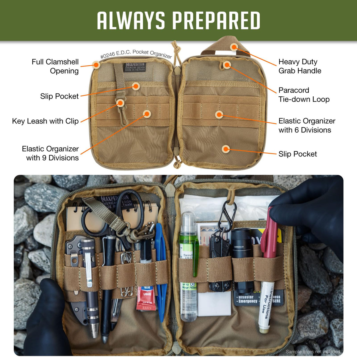 Maxpedition E.D.C. Pocket Organizer (Khaki)
