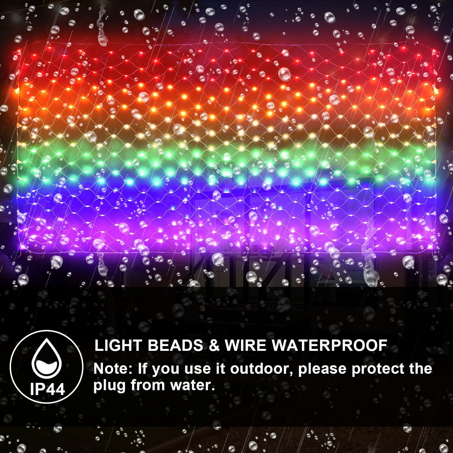 Leisure world Rainbow Pride Flag Lights 384 LEDs – 6.6ft x 3.3ft Waterproof Net Light with 8 Modes for Yard, Garden, Pride Month & Party Decor