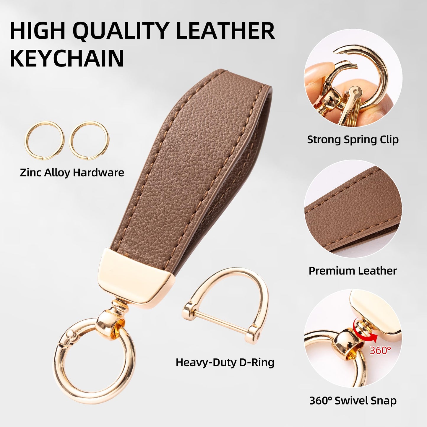 GripKeyShell™ for Honda Key Fob Cover, Leather + Soft TPU Car Key Case with Keychain Compatible with 2022-2026 Civic Accord CR-V HR-V Pilot Passport, Full Protection Car Key Accessories