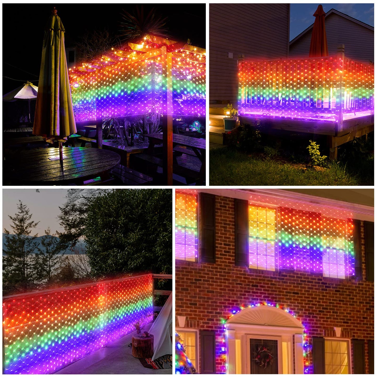 Leisure world Rainbow Pride Flag Lights 384 LEDs – 6.6ft x 3.3ft Waterproof Net Light with 8 Modes for Yard, Garden, Pride Month & Party Decor