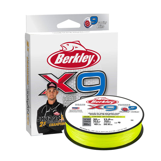 Berkley Jordan Lee x9 Braid Superline, Flame Green, 80-Pound Break Strength, 164yd Fishing Line, Suitable for Freshwater and Saltwater Environments