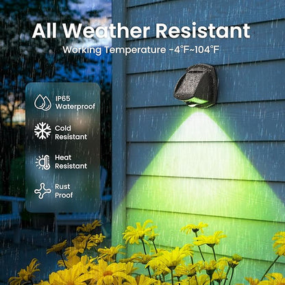 SOLPEX Solar Lights Outdoor Waterproof IP65, Solar Stair Lights Outdoor for Fence, Deck, Step, RGB Multicolor LED 11 Lighting Modes House Wall Light for Porch, Backyard, Fence, Garden Decor-8 Pack