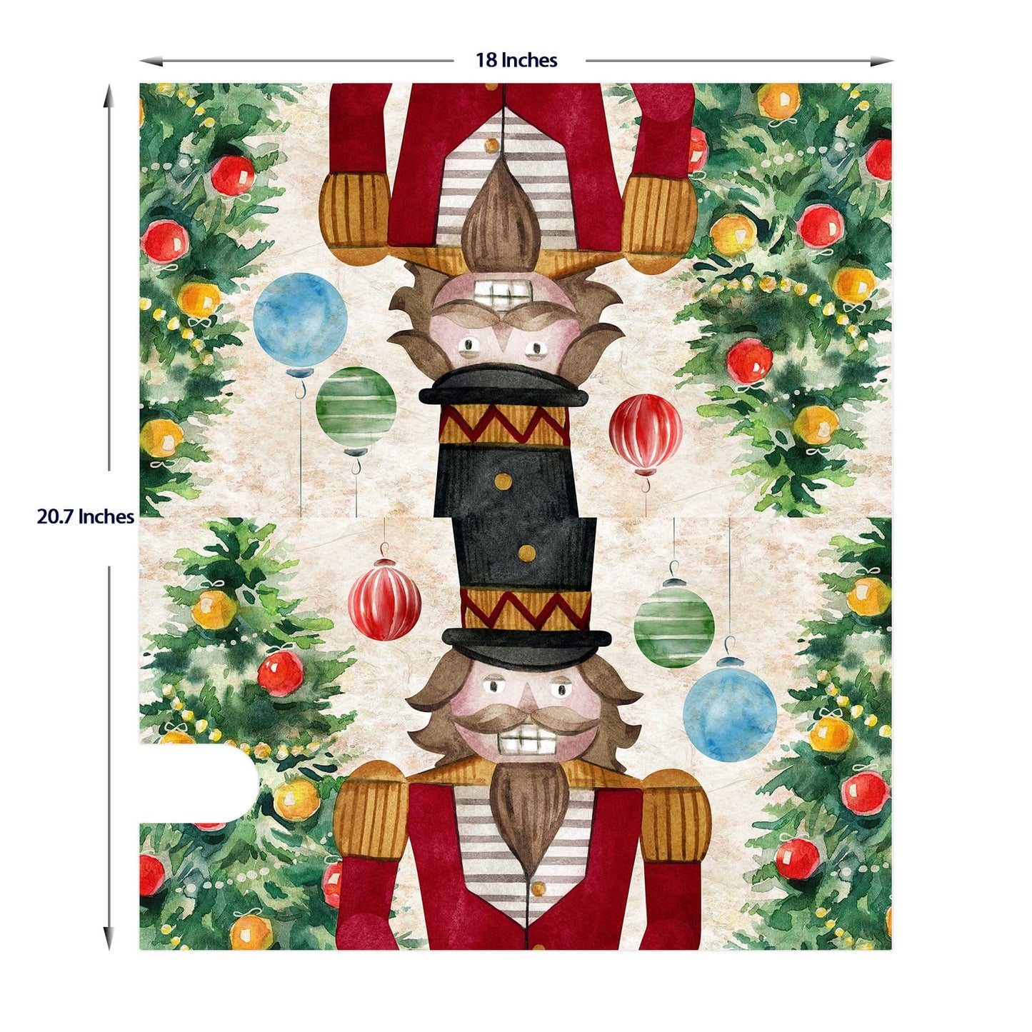 Texupday Merry Christmas Nutcracker Christmas Tree Decoration Mailbox Cover With Magnetic Strip Winter Holiday Mailbox Wraps Post Letter Box Cover Standard Size 21" X 18" for Garden Outdoor Yard Decor