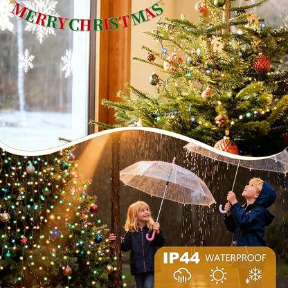 Christmas Tree Lights - 480 LEDs 9.8FT x 16 String Lights with Memory Function & 8 Modes, Fairy Lights with Remote Control & Timer for Christmas Tree Decorations - Multicolor