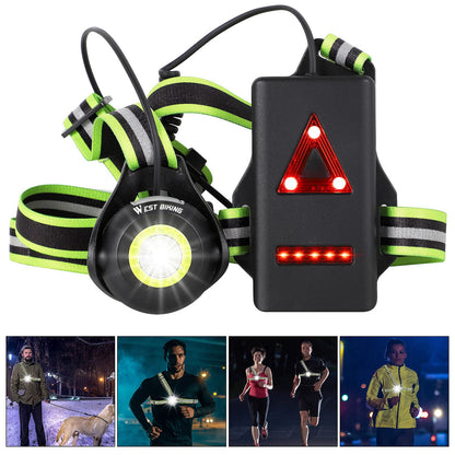 WESTGIRL Running Light, 90° Adjustable Beam Angle, 500 Lumens, Rechargeable USB Waterproof Running Lamp, Safety Light, Lightweight Sports Running Lights for Jogging, Hiking, Camping, Fishing
