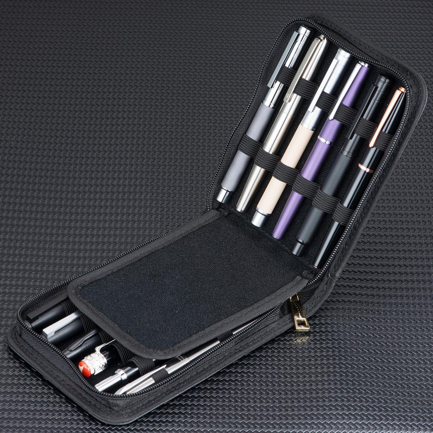Lanxivi Fountain Pen Roller Pen Pu Leather Case for 12 Pens (Black)
