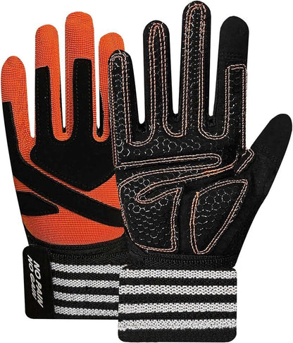 Weightlifting Workout Gloves with Wrist Support - Half & Full Finger Design for Men | Padded Grip for Gym Fitness