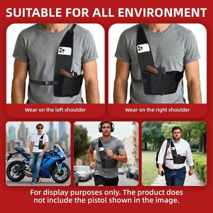RAWILL Shoulder Holster for Men and Women Fits Glock 17/19/23,1911, Beretta 92FS, Sig P320/P220, S&W, M&P, Shield, Adjustable Holsters for Concealed Carry, Right Hand