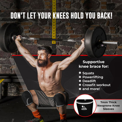 Nordic Lifting 7mm Knee Sleeves for Weightlifting & Gym (1 Pair) - Neoprene Compression Support for Squats, Powerlifting & Cross Training - USPA Approved - For Men & Women - L