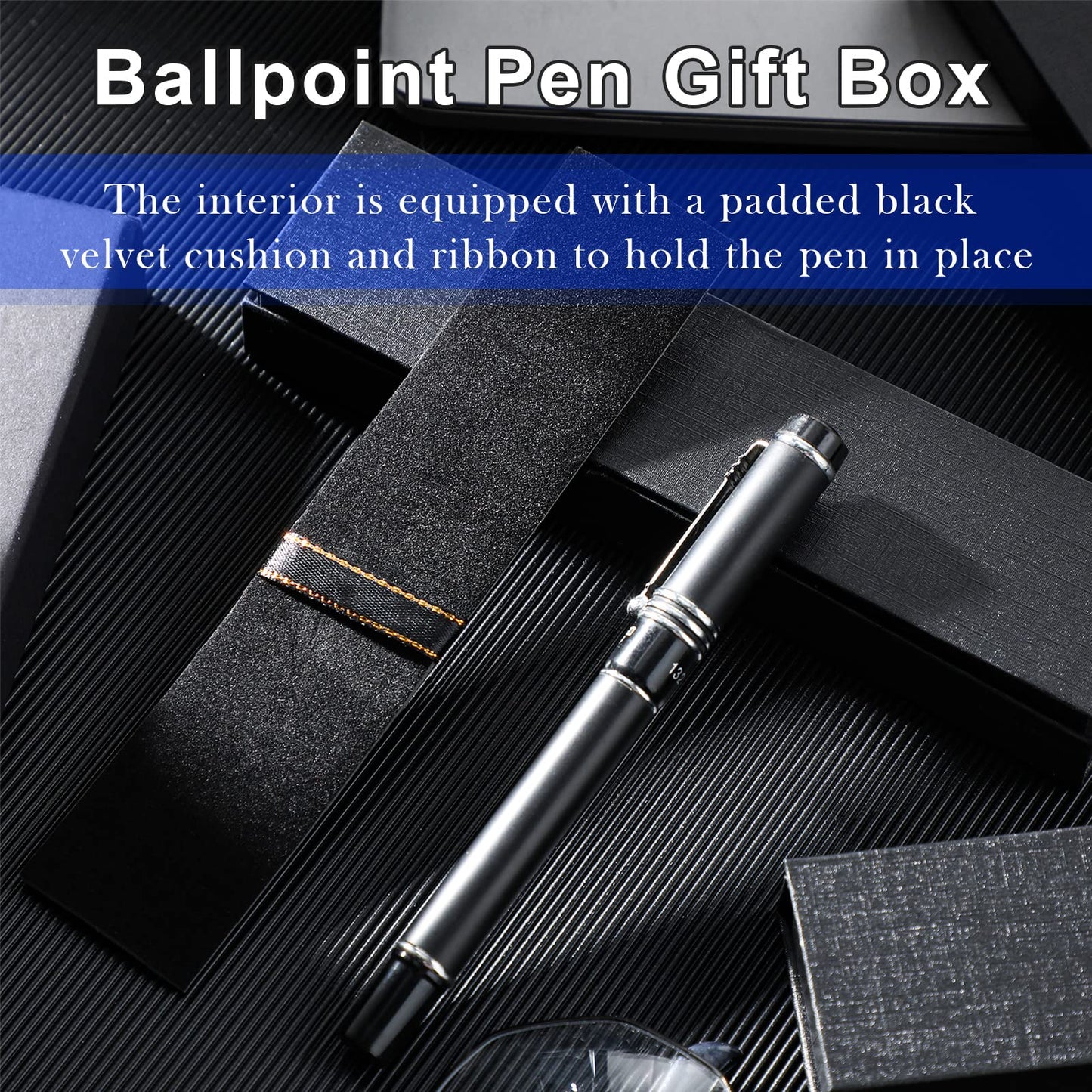 Gersoniel 6 Pcs Pen Boxes Gift Empty Black Pen Case with Cushion Cardboard Box Display Case for Jewelry Gift Birthday Souvenir Presentation Business Christmas Office Supplies