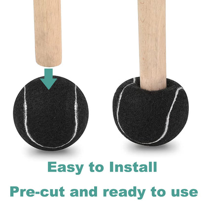 HPWFHPLF Precut Tennis Balls for Walkers, 4 PCS Heavy Duty Long Lasting Glide Balls - Precut for Easy Installation, Universal Felt Pads for Walker Legs & Furniture, Floor Protectors (Grey)