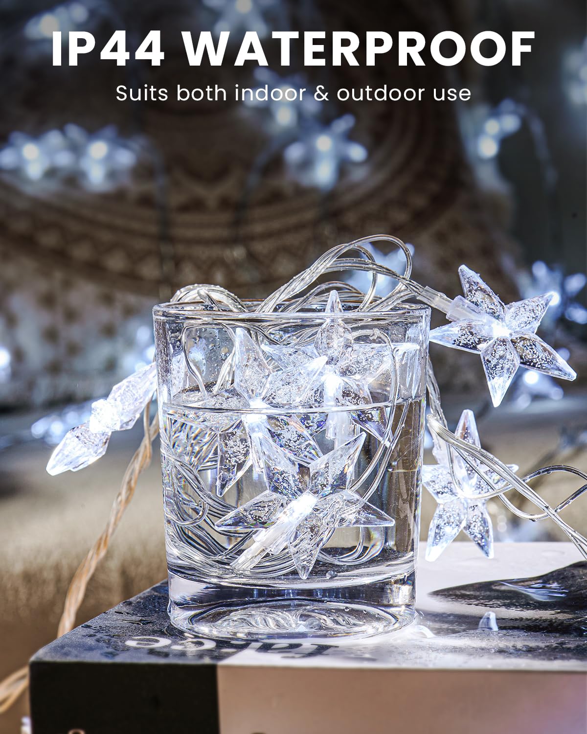 Star String Lights 59 Ft 100 LED Christmas Lights Plug in with Remote Timer Connectable Twinkle Lights for Bedroom Wedding Christmas Tree Indoor Outdoor Decor, Cool White