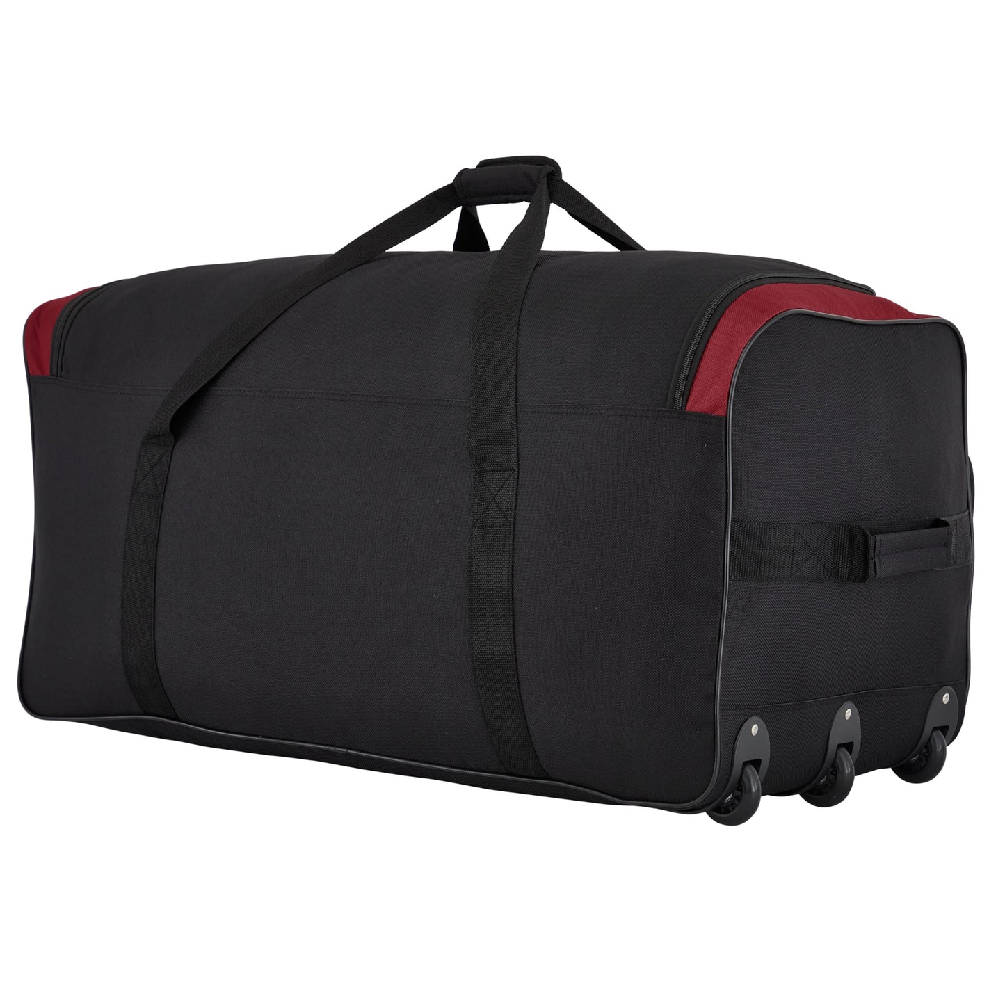 Travelers Club 36" Asgard 3-Wheel Rolling Duffel Bag ,Black and Red