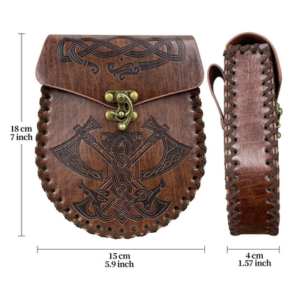 JAOYU Medieval Leather Pouch Renaissance Coin Pouch Nordic Vintage Belt Pouch Renaissance Faire Cosplay Costume Accessories Viking Dice Bag