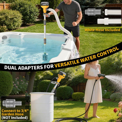 TAIRDA Stick Water Transfer Pump Compatible For Dewalt 20V Battery(NO Battery), 800GPH Cordless Portable Water Transfer Pump With Detachable Rod&37" Hose, For Pond Garden Fountain Boat Livestock Tanks