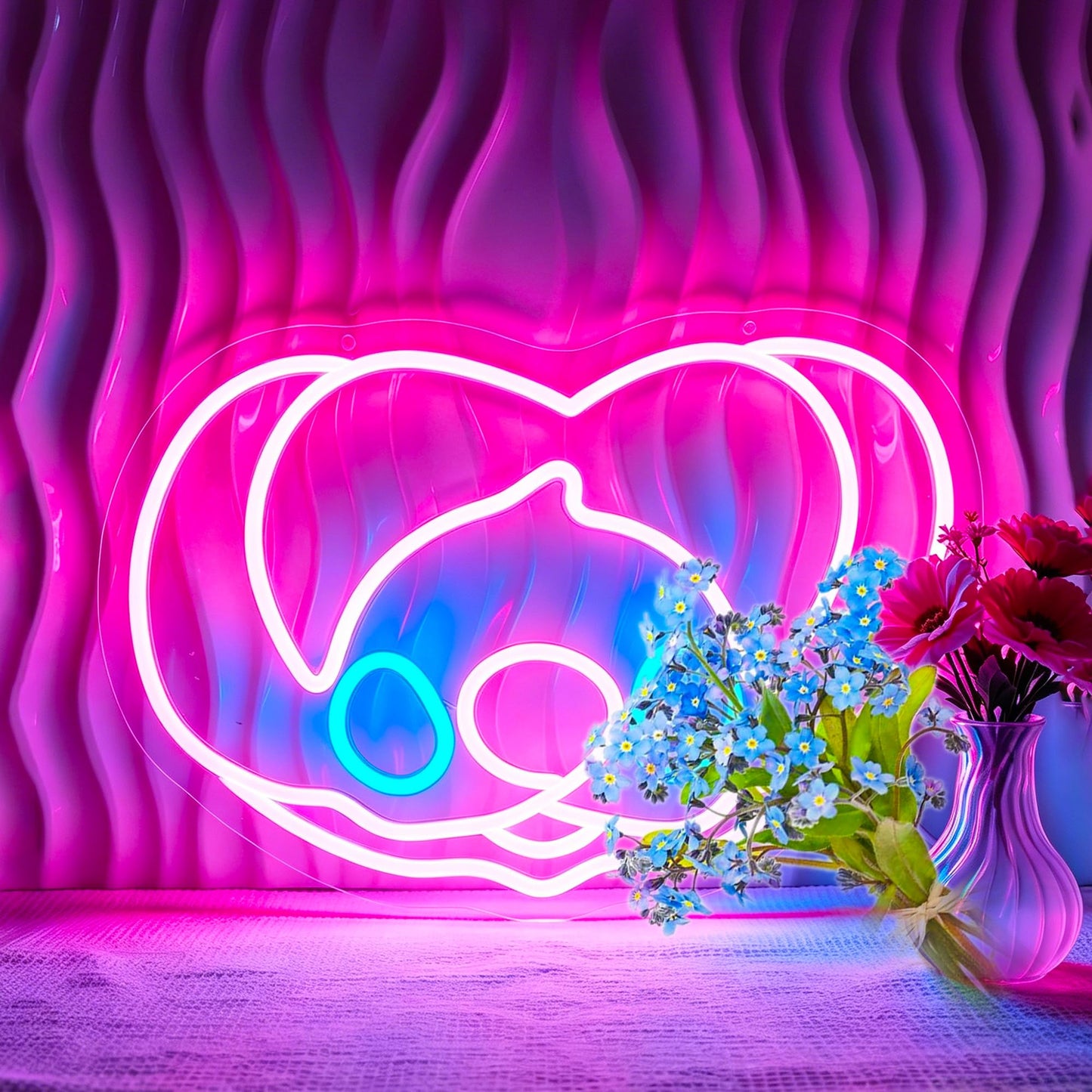 Bkuupau Neon Sign, Anime Neon Signs for Wall Decor LED Light up Signs Home Decor for Bedroom, Man Cave, Gaming Room, Party, Club, Pub, Bar Decoration Christmas Halloween Easter Gift USB Operated