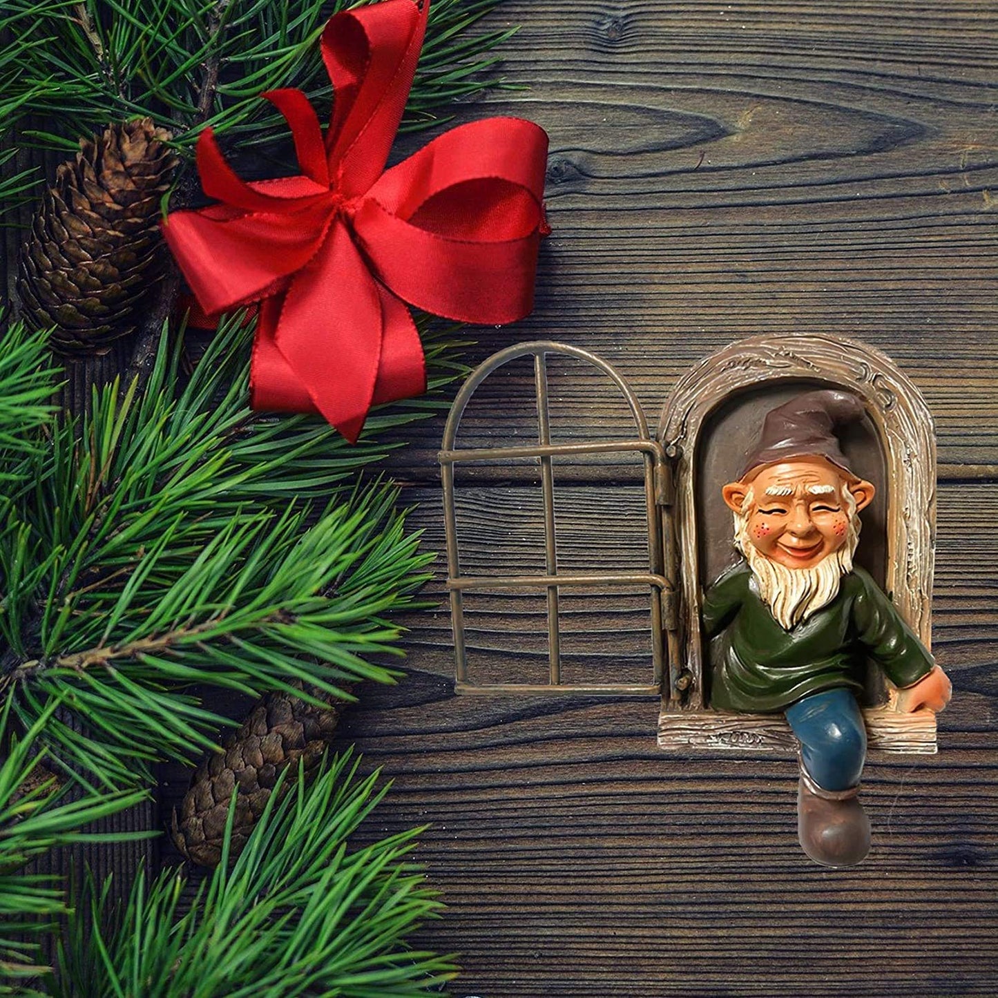 vomiceak Whimsical Fairy Garden Gnome Statue, Tree Faces Decor Outdoor -5.9 Inch, Funny Garden Tree Decoration,Ideal Patio Yard Lawn Porch Decoration