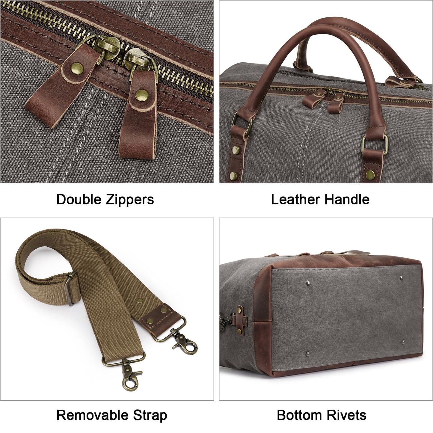 S-ZONE Duffle Bag for Travel Canvas Duffel Bag Carry on Weekender Bag for Men