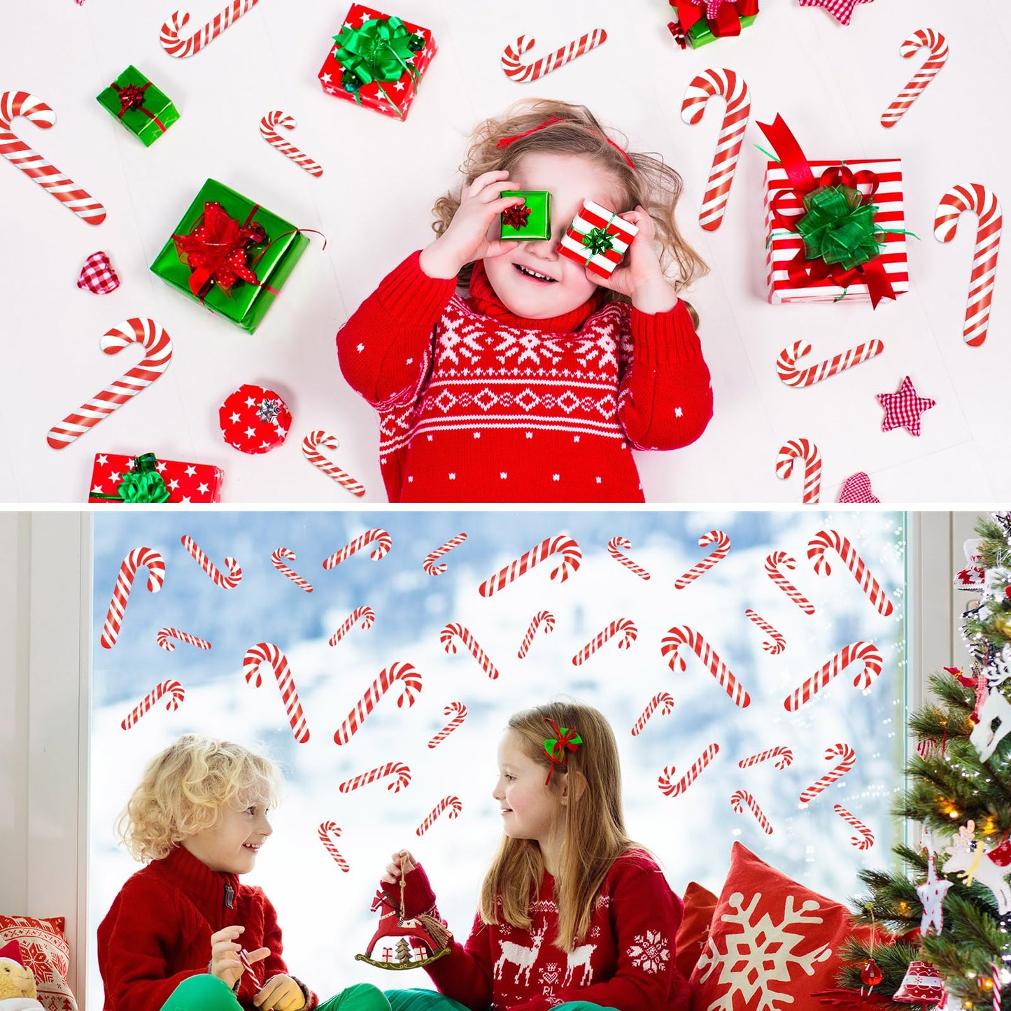 Zonon 90 Pcs Christmas Candy Cane Paper Cutouts Classroom Bulletin Board Decoration for Classroom Office Party Bulletin Board Wall Chalkboard Home Christmas Decor