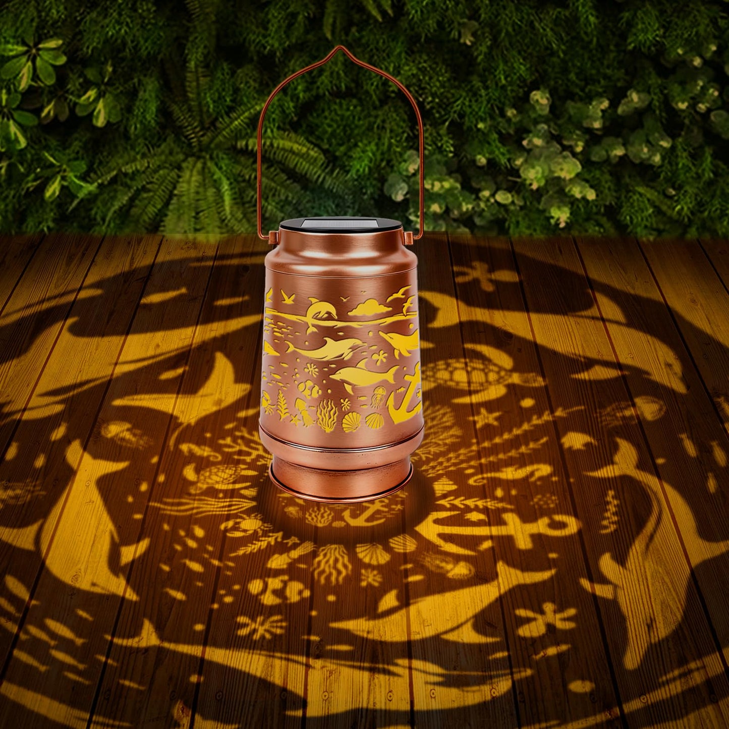 Dolphin Solar Lanterns Outdoor Waterproof - Wxiben Dolphin Garden Decor Gifts for Women Men, Mother's Day Christmas Birthday Housewarming Gifts, Hanging Solar Lights for Yard Tabletop Patio Decor